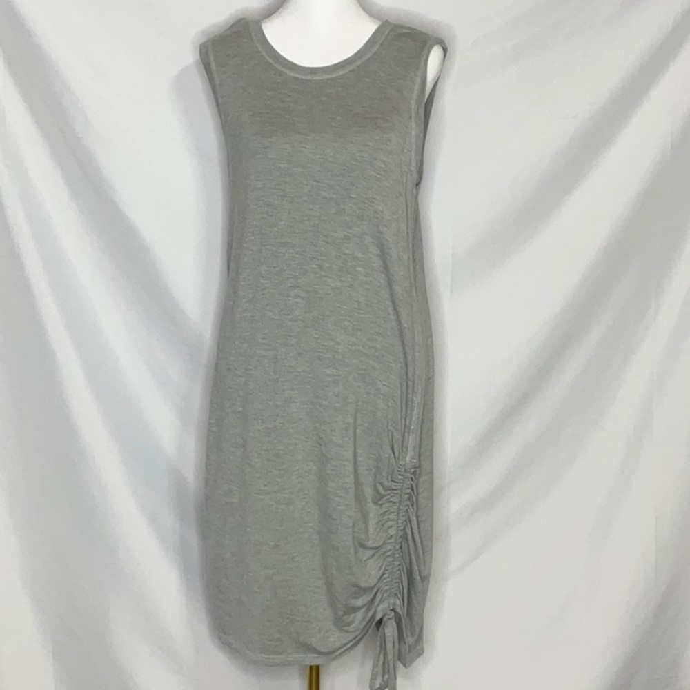 Zella Gray Sleeveless Tank Dress With Adjustable Tie on Side